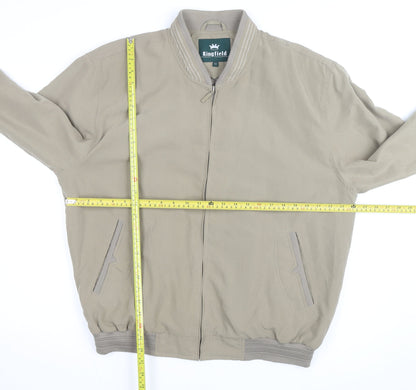 Kingfield Men's Beige Bomber Jacket Size 52 Cotton Casual Zip Up