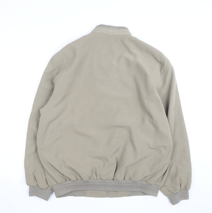 Kingfield Men's Beige Bomber Jacket Size 52 Cotton Casual Zip Up