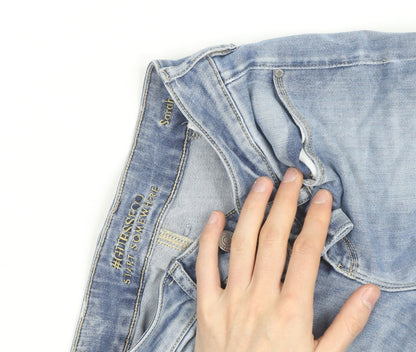 Guess Women’s Blue Cropped Denim Jeans Size M Light Wash Stretch