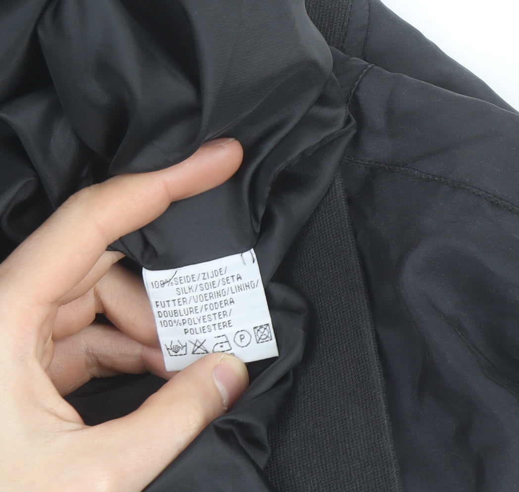 Catamaran Men's Black Silk Bomber Jacket L 42in Full Zip Casual