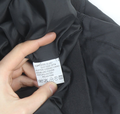 Catamaran Men's Black Silk Bomber Jacket L 42in Full Zip Casual