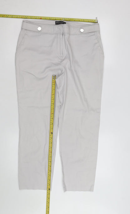 Dorothy Perkins Women Grey Chino Trousers Size 14 Regular Straight Leg