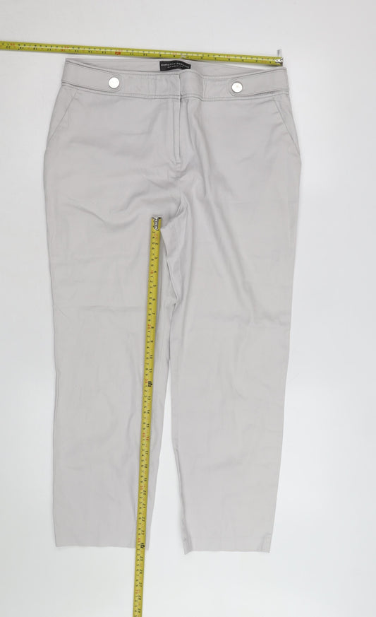 Dorothy Perkins Women Grey Chino Trousers Size 14 Regular Straight Leg