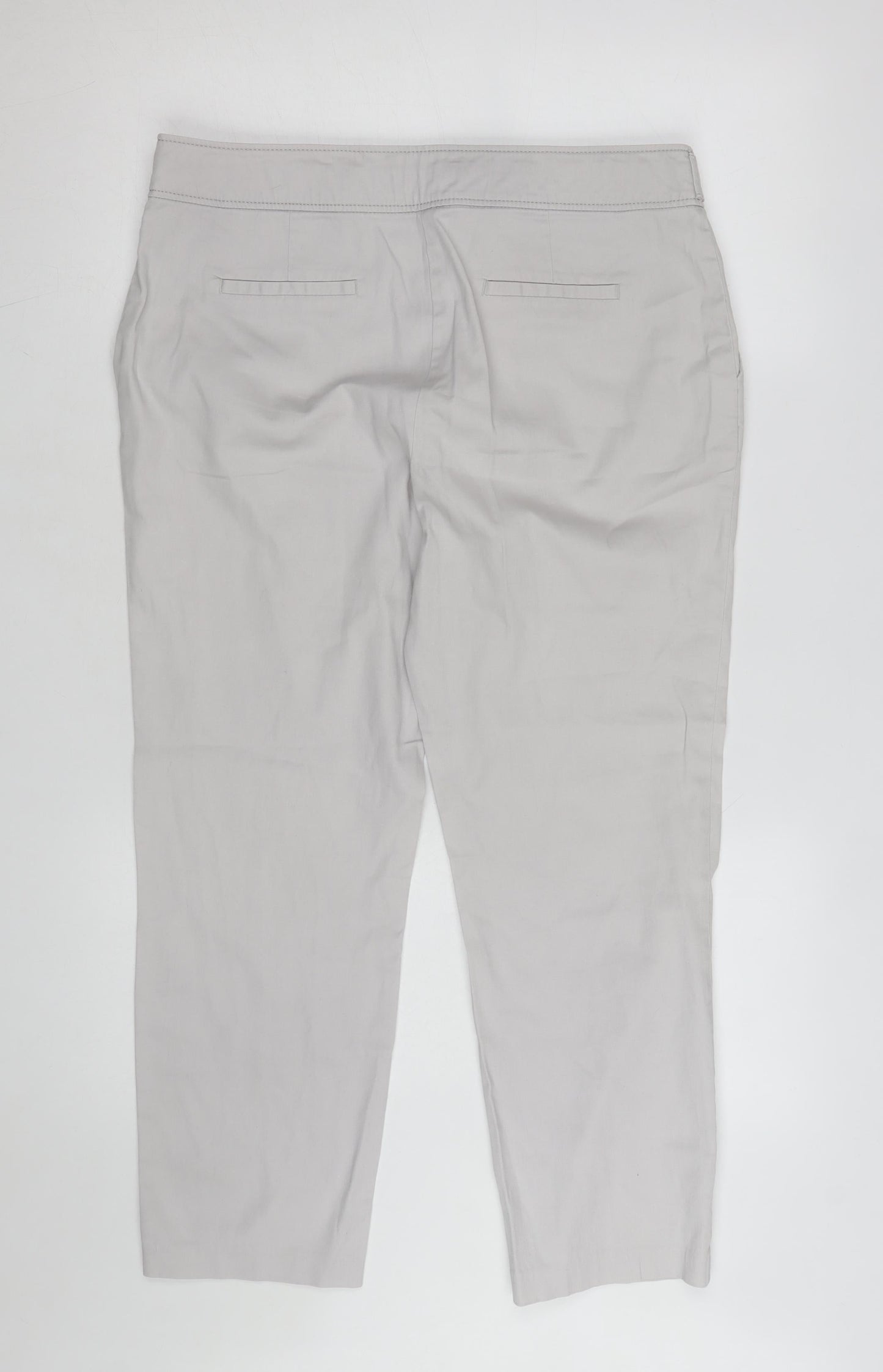Dorothy Perkins Women Grey Chino Trousers Size 14 Regular Straight Leg