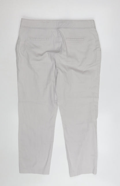 Dorothy Perkins Women Grey Chino Trousers Size 14 Regular Straight Leg