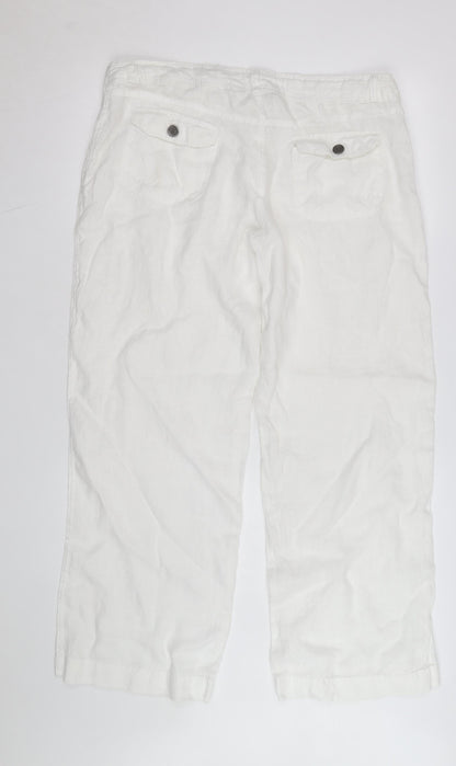 Atmosphere Women’s White Linen Cropped Trousers Size 14