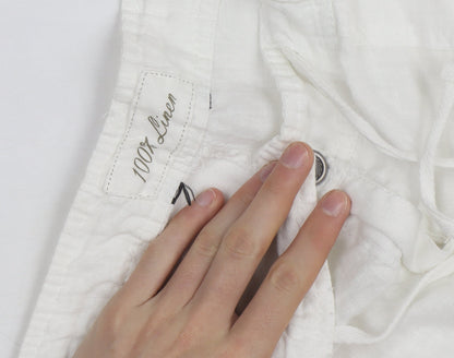 Atmosphere Women’s White Linen Cropped Trousers Size 14