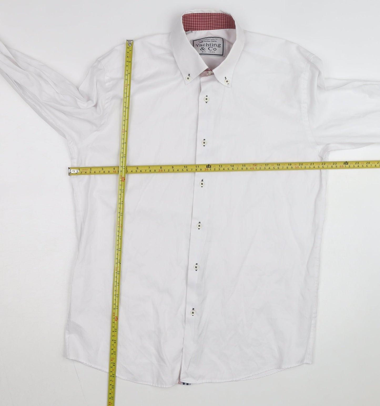 Yachting & Co Men's White Long Sleeve Button-Down Dress Shirt L