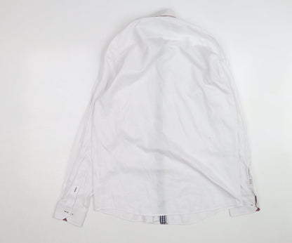 Yachting & Co Men's White Long Sleeve Button-Down Dress Shirt L