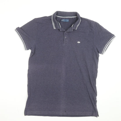 EASY Men’s Blue Polo Shirt Medium Cotton Blend Casual Top