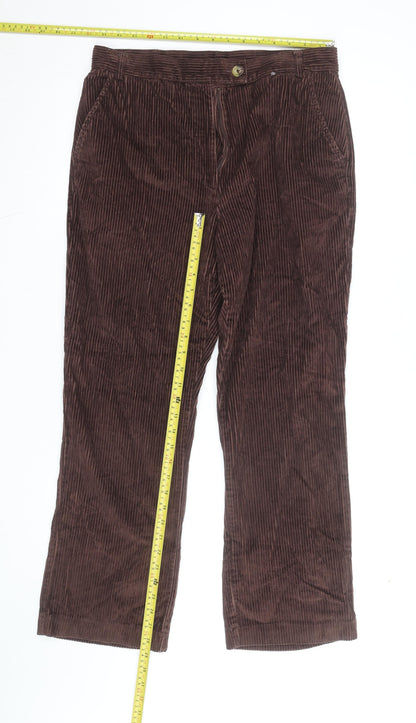 B. Moss Women's Brown Corduroy Petite Trousers Size 12P