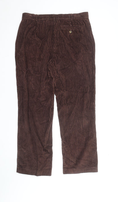 B. Moss Women's Brown Corduroy Petite Trousers Size 12P
