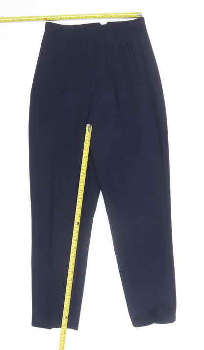 Zara Women's Blue XS Tapered High Waist Tailored Trousers