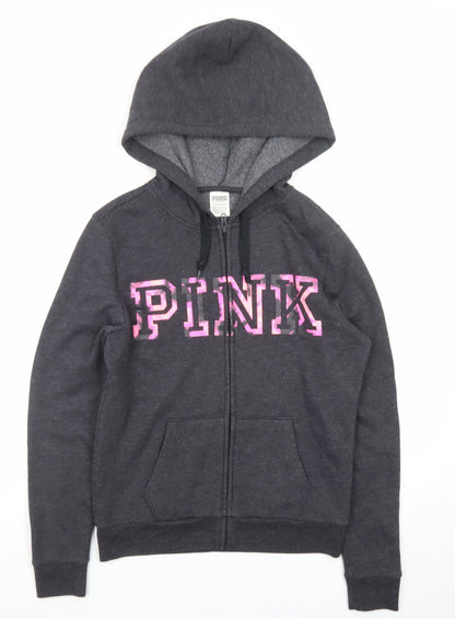 Victoria's Secret PINK Women's Black XS Full Zip Hoodie Sweatshirt