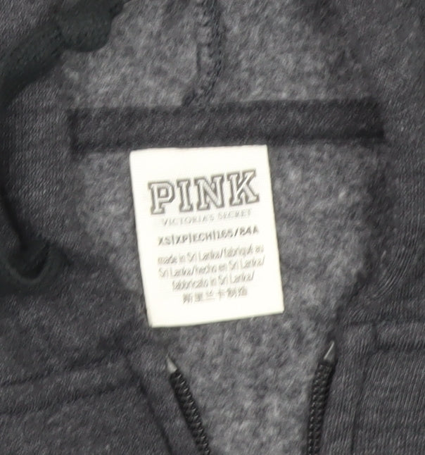 Victoria's Secret PINK Women's Black XS Full Zip Hoodie Sweatshirt