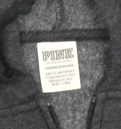 Victoria's Secret PINK Women's Black XS Full Zip Hoodie Sweatshirt
