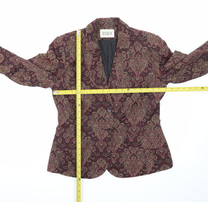 Jessica Womens Multicoloured Paisley Blazer Size 8 Classic Lined Jacket