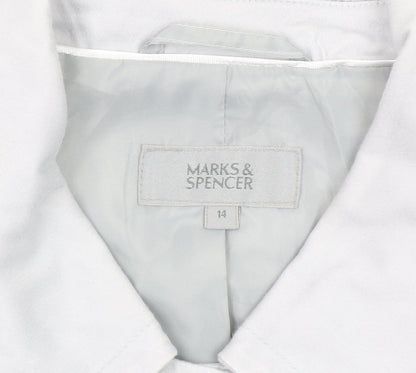 Marks and Spencer Women's White Size 14 Single-Breasted Suit Jacket