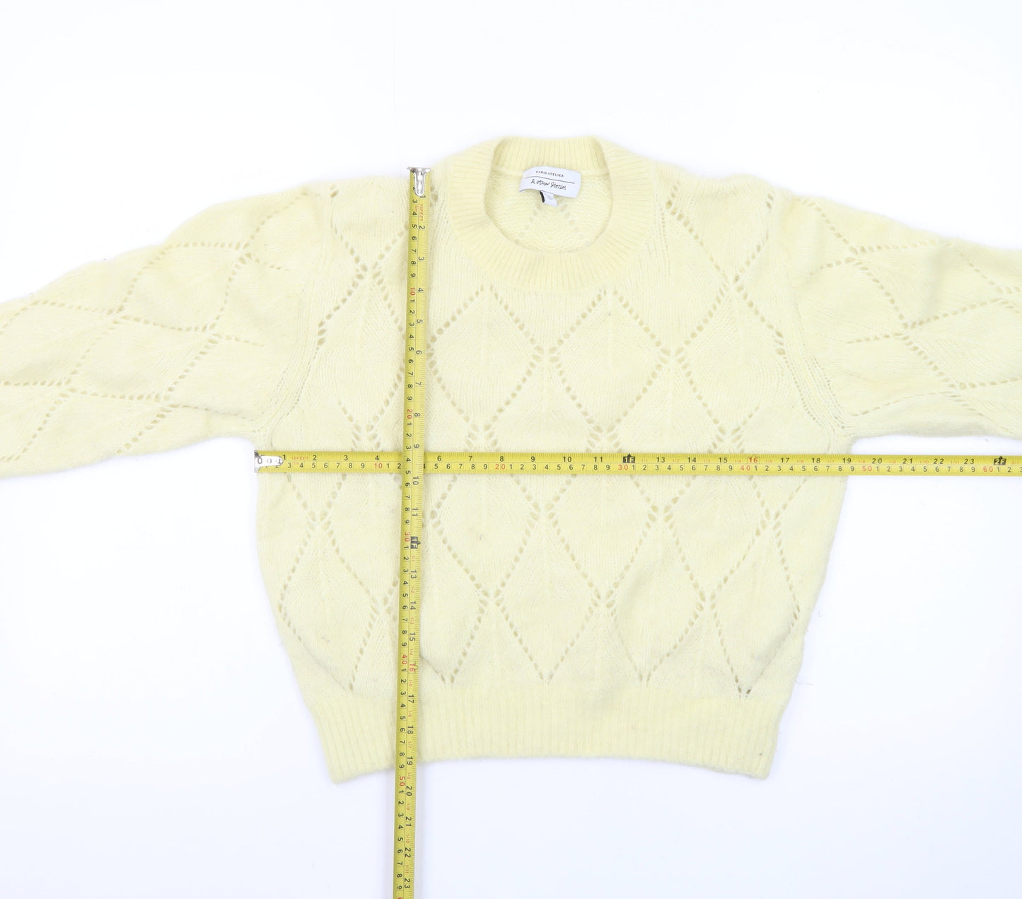 & Other Stories Women Yellow Wool Alpaca Knit Pullover Jumper S
