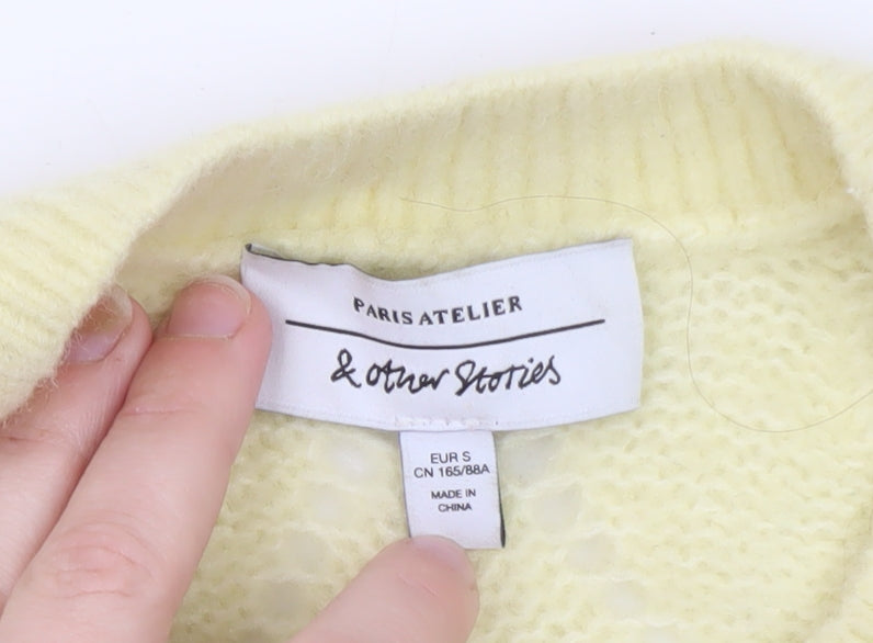 & Other Stories Women Yellow Wool Alpaca Knit Pullover Jumper S