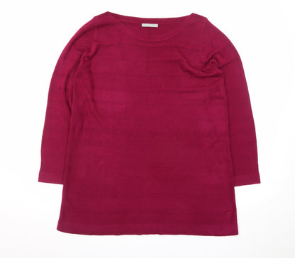 Marks and Spencer Women Dark Raspberry Knit Jumper Dress Size 20
