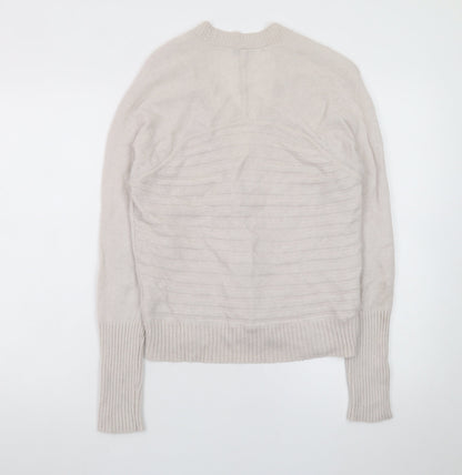 Jigsaw Women Beige Wool Blend Button Cardigan Size S