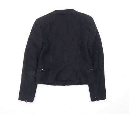 Mango Women’s Black XS Collarless Slim Fit Blazer Jacket