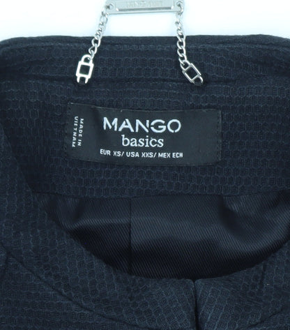 Mango Women’s Black XS Collarless Slim Fit Blazer Jacket