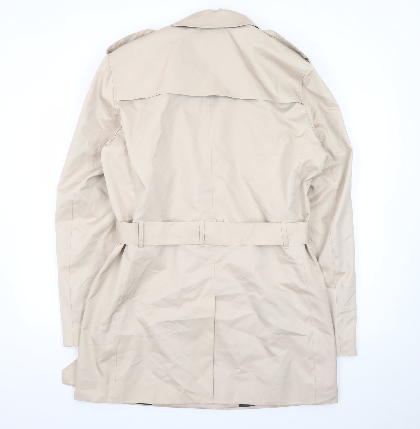 River Island Women Beige Trench Coat Belted Mid-Length M