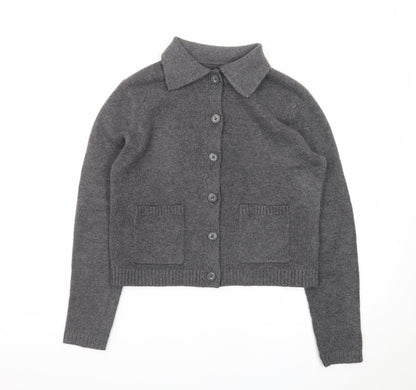 Marks and Spencer Women’s Grey Collared Button Cardigan XS