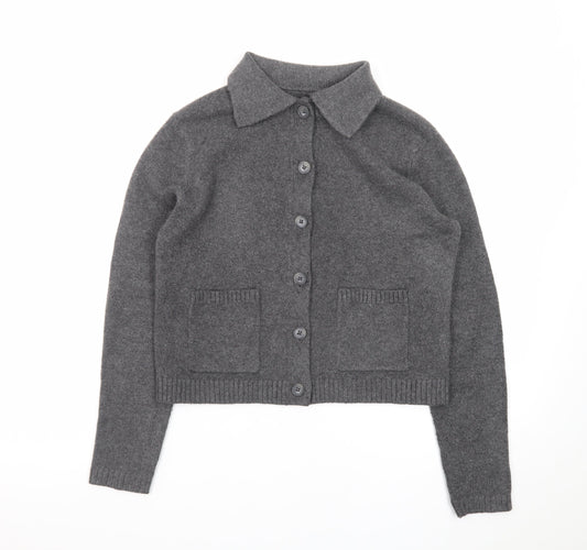 Marks and Spencer Women’s Grey Collared Button Cardigan XS