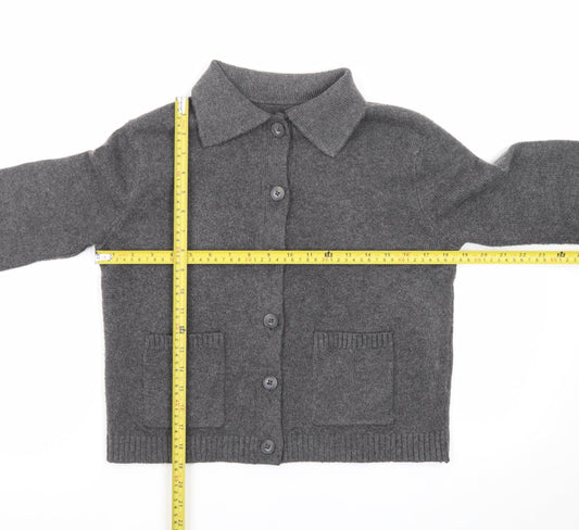 Marks and Spencer Women’s Grey Collared Button Cardigan XS