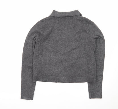Marks and Spencer Women’s Grey Collared Button Cardigan XS