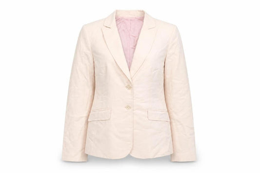 Oasis Women Beige Blazer Size 10 Linen Viscose Formal Jacket