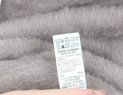 Marks and Spencer Women Beige Hooded Fleece Pullover Jumper Size L