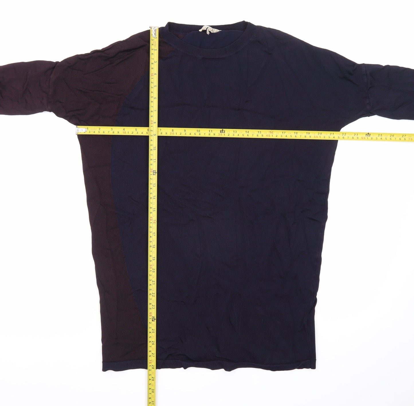 Phase Eight Unisex Blue Colourblock Knit Short Sleeve T-Shirt XS