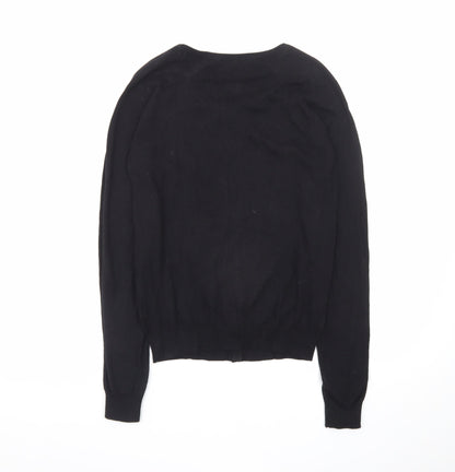 Next Women's Black Crew Neck Cardigan Size 8 Cotton Blend