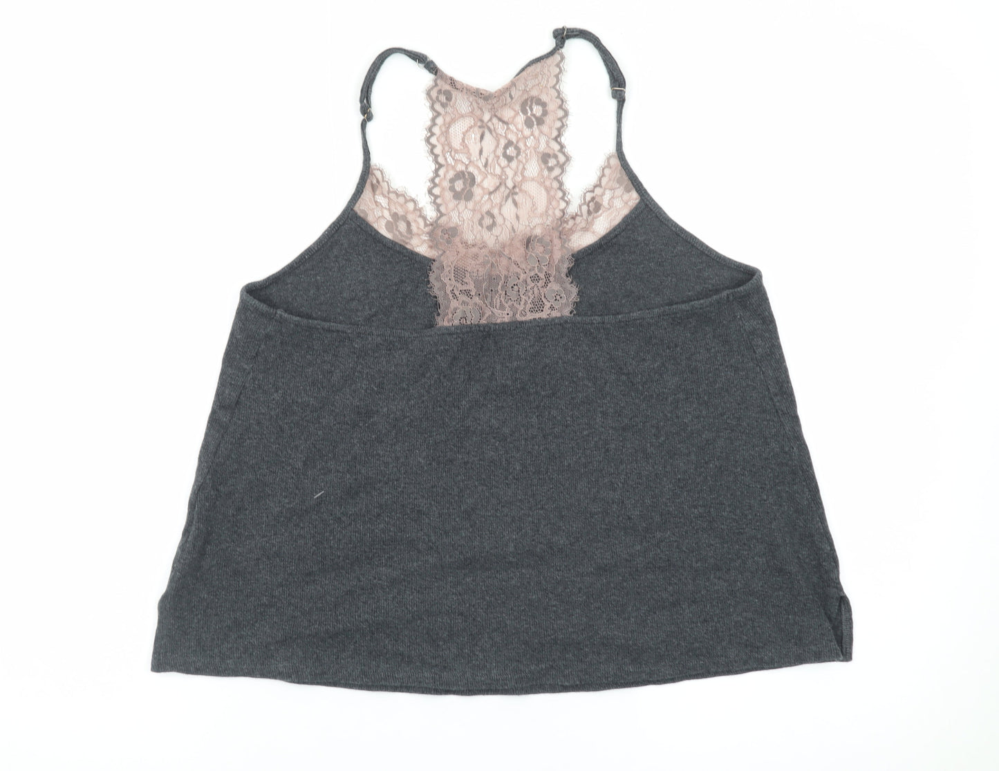 Mint Velvet Women’s Grey Lace Back Halter Camisole Top Size 14