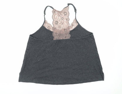 Mint Velvet Women’s Grey Lace Back Halter Camisole Top Size 14