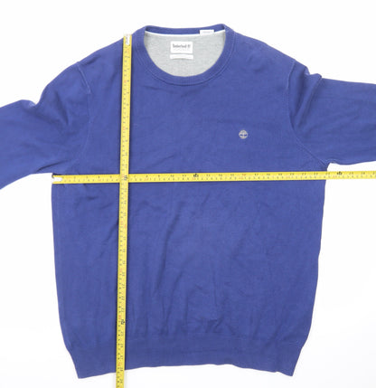 Timberland Men's Blue Cotton Crew Neck Pullover Jumper XL