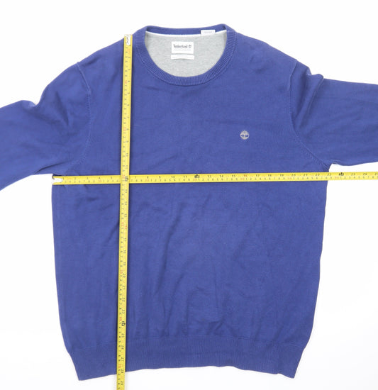Timberland Men's Blue Cotton Crew Neck Pullover Jumper XL