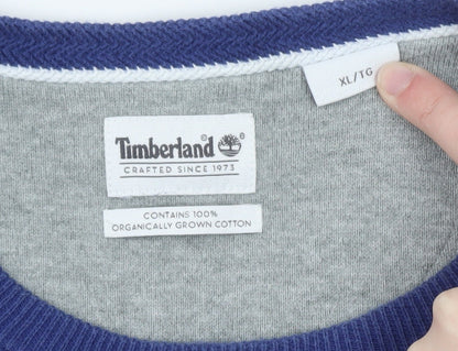 Timberland Men's Blue Cotton Crew Neck Pullover Jumper XL