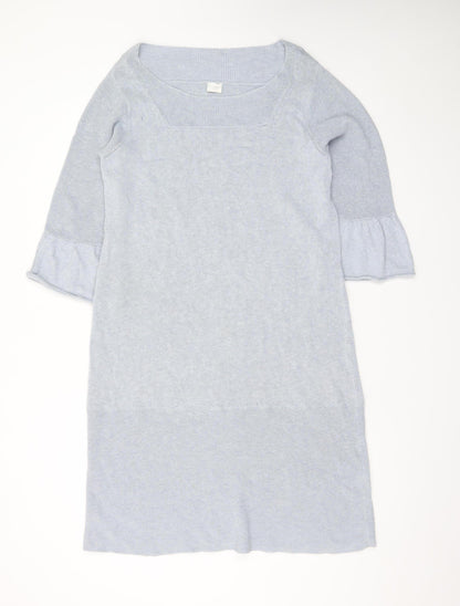 Poetry Women Grey Cotton Linen Jumper Dress Size 10