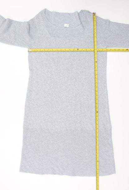 Poetry Women Grey Cotton Linen Jumper Dress Size 10