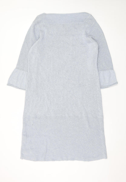 Poetry Women Grey Cotton Linen Jumper Dress Size 10