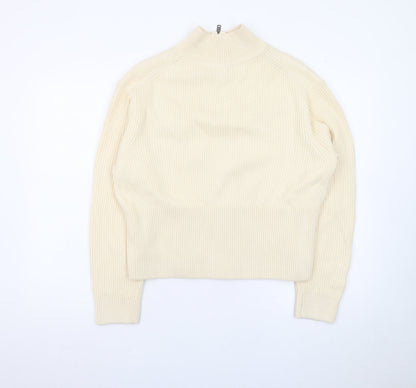 Marks and Spencer Women’s Ivory Full Zip Knit Jumper Size M