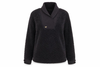Roxy Women's Black Shawl Collar Fleece Jumper Size S
