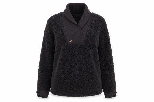 Roxy Women's Black Shawl Collar Fleece Jumper Size S
