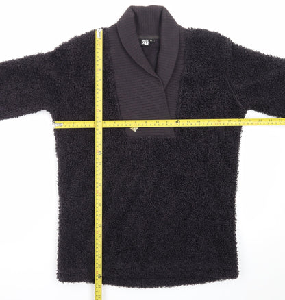 Roxy Women's Black Shawl Collar Fleece Jumper Size S