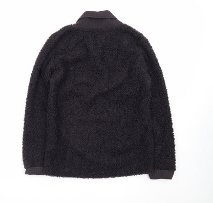 Roxy Women's Black Shawl Collar Fleece Jumper Size S